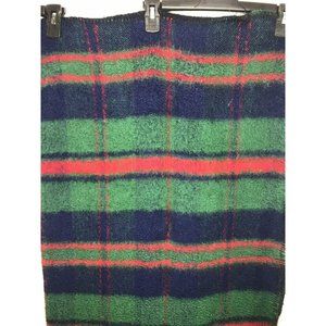 San Marcos Plaid Green Red Blue Blanket Throw Stadium 45 x 72 Acrylic Mexico